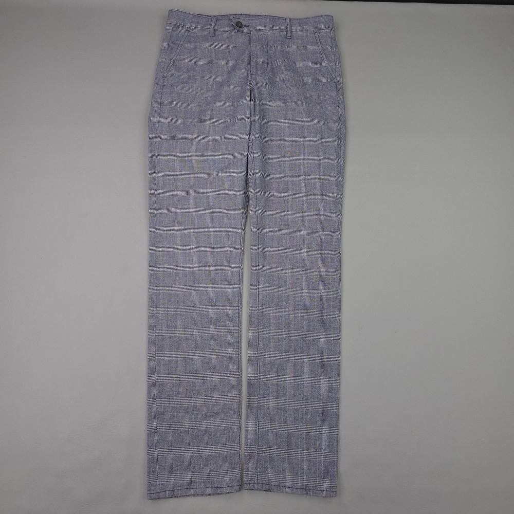 AG Adriano Goldschmied Marshall Pants Mens 32x32 Blue Plaid Stretch Slim Trouser
